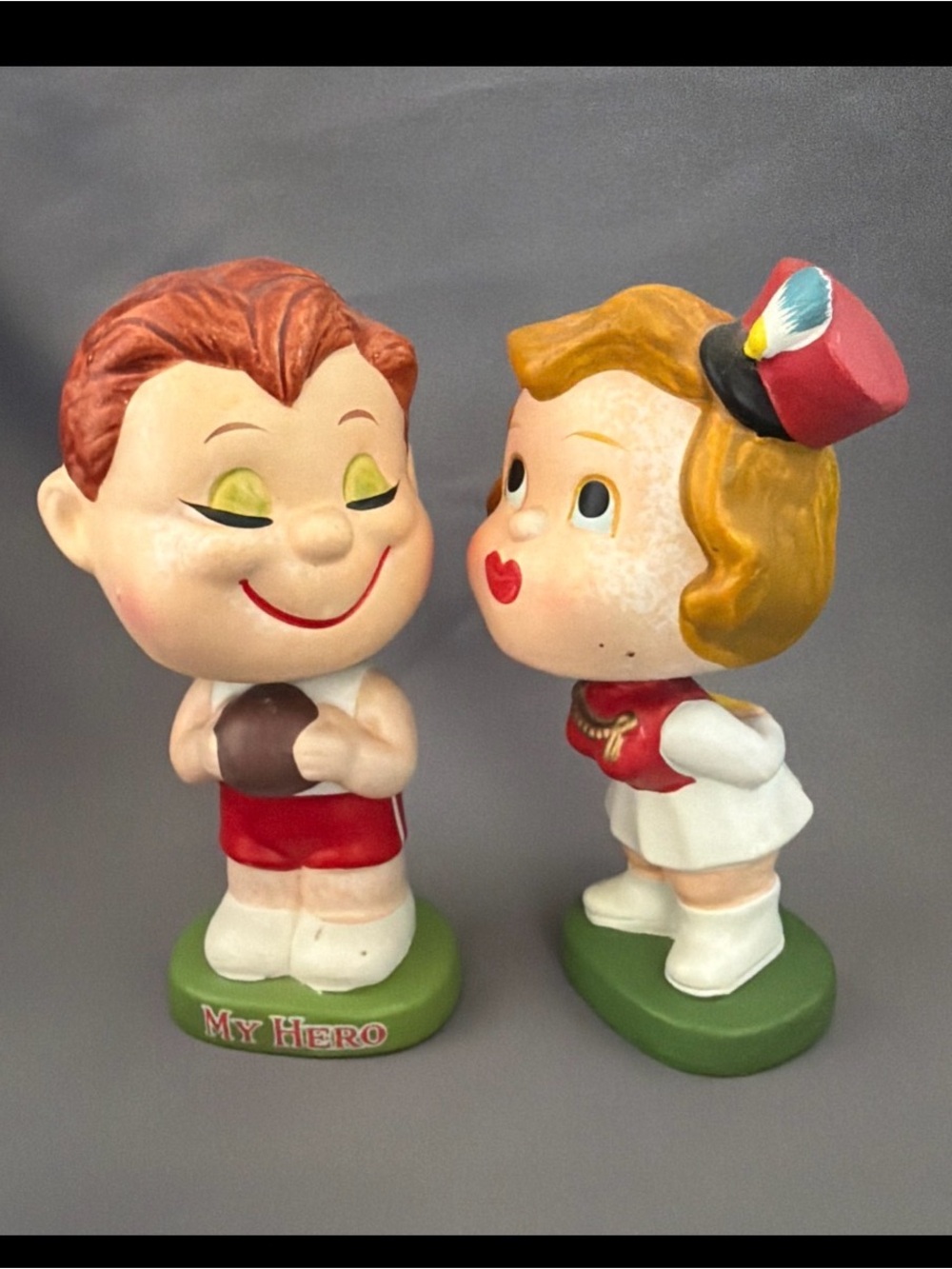 Vintage My Hero 5" Basketball & Cheerleader Nodders Bobbleheads Lego Japan EUC
